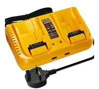 JANRI JAN102 10.8V 12V 18V 20V Max Power Tool Charger, 3.0Ah Dual Charger Compatible with Dewalt XR Series Lithium Battery, Compatible with DCB102 102BP etc, UK Plug, Yellow.