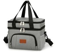 JANSBEN Cool Bag Small Foldable for 12 Cans, Lunch Bag Insulated Bag with 6 Compartments, Thermal Bag for Work, Picnic and Car