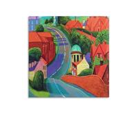 JANSD David Hockney's Road to York through The Sledmere Art Prints Posters Canvas Wall Art Oil Paintings Deco Unframed 28x28inch