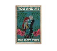 JANSD You And Me We Got This Poster,Jack Skellington And Sally Prints Posters Canvas Wall Art Oil Paintings Deco Unframed 08x12inch