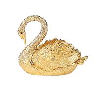 Janshe Cul Golden Swan Trinket Boxes Hinged Hand-Painted Animals Figurine Craft Ornaments Unique Gift for Home Decor