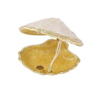 Janshe Cul White Seashell Shape Trinket Box Hinge Enamel Small Jewelry Boxes Hand-Painted Mother's Day Gift Wedding Favor for Women
