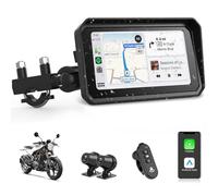 Jansite 6.25'' 4K Motorcycle CarPlay Android Auto Screen Motorbike Dash cam with Camera Front and Rear, Motorcycle Sat Nav with WiFi-Video, Siri/Google Voice Control, Remote Control,TF-64G