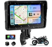 Jansite Motorcycle Carplay Screen with TPMS, 5 inch Wireless Carplay and Android Auto for Motorbike, Bluetooth, IP67 Waterproof, Motorcycle Sat Nav Siri/G0ole