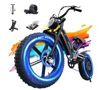 JANSNO Electric Bikes for Adults with 65Nm Motor, 48V/14Ah New upgraded battery and Dual Shock Absorber, 20" x 4.0 All-terrain wide tire Electric Bicycle, Multiple performance modes can be unlocked
