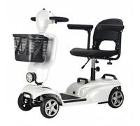 JANSNO M50 Model Portable Mobility Scooter, 12.5 Mile Long Range, 120 Kg Capacity, Removable Battery, UK Regulated, LED Headlight, Removable Basket, CupHolder, Light Weight