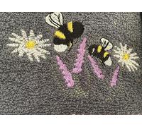 Jansons 100% Cotton 3 Pack Bees In The Meadow Design Design Kitchen Hand Tea Towels in Grey