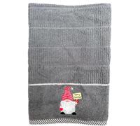 Jansons Direct Linens 100% Cotton 3 Pack Cute Gonks Merry Christmas Design Kitchen Hand Tea Towels in Grey, Red
