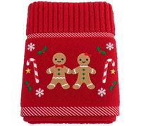 Jansons Direct Linens 100% Cotton 4 Pack Christmas Gingerbread People Design Kitchen Hand Tea Towels in Red