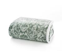 Jansons Direct Linens Secret Animal Garden Design Sherpa Reverse Supersoft Throw in Green & White 140cm x 180cm