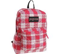 JanSport Superbreak Backpack, Back to School bag, Rucksack (Pink Tulip Plaid)