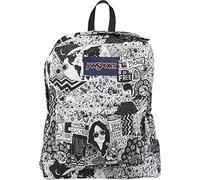 JanSport Superbreak Backpack - Black/White Free Spirit / 16.7"H x 13"W x 8.5"D