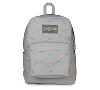 JanSport Superbreak Plus FX Backpack - Work, Travel, or Laptop Bag with Water Bottle Pocket, Embroidered Shrooms Md Grey/E Azul/Bratty, One Size, Superbreak Plus Fx Backpack