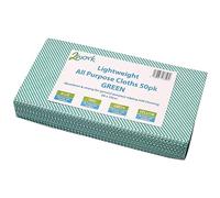 2Work Lightweight All-Purpose Cloth 600 x 300 mm Green (Pack of 50) CPD30023