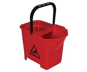 Jantex Colour Coded Mop Bucket Red 14Ltr(16Ltr Max) Floor Cleaning With Handle