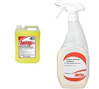 Jantex CW714 Lemon Floor Cleaner, 5 L & CF968 Kitchen Cleaner Sanitiser, 750 mL
