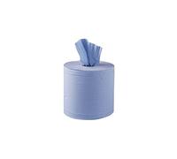 Jantex DL921 Centrefeed Blue Roll Paper Towels - 2 Ply Recycled Wiping Paper, Embossed Pattern -Commercial & Kitchen -120mm Length per Roll, Pack of 6