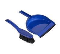 JANTEX Dustpan and Soft Bristle Brush Set, Blue, 250 (H) x 260 (W) x 340 (D) mm