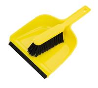 Jantex Dustpan & Brush Set, Yellow | Sweeps up dirt and debris in professional kitchens, cafes or bars to maintain strict hygiene standards.