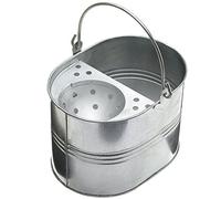 The Dustpan & Brush Store 12L Galvanised Metal Mop Bucket With Wringer Heavy Duty Vintage Steel Bucket