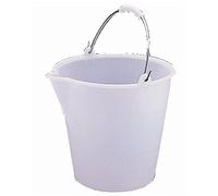 Jantex Heavy Duty Plastic Cleaning Bucket 12Ltr, White, 12 Litre