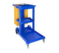 Jantex Janitorial Trolley Cleaning Cart, Shelves and Clips, L683