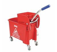 Jantex Kentucky Mop Bucket in Red - Wringer Handle - Plastic - 20 Ltr