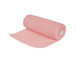 Jantex Non-Woven Cloths Roll, 25 x 33cm, Pack of 100, Red