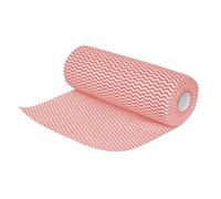Jantex Non Woven Cloths Roll in Red - Fast Drying and Minimises Linting - H 25 x W 33 cm - Pack of 100