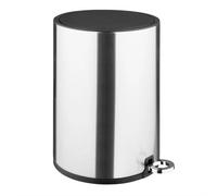 Jantex Pedal Bin Round Brushed Steel Anti-Fingerprint Easy Clean Trash Can - 6L
