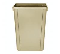 Jantex Polypropylene Space Saving Slim Waste Bin 60Ltr, Beige, 60 L