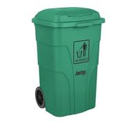 Jantex Polypropylene Wheelie Bin with Foot Pedal, 120Ltr, Green, 120 L