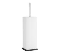 Jantex Powder-Coated Steel Square Toilet Brush and Holder, White