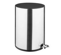 Jantex Round Pedal Bin Brushed Steel, 6 L