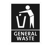 Jantex Slim Bin Label, General Waste