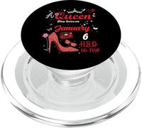 January 6 Birthday This Queen Was Born on January 6th PopSockets PopGrip for MagSafe