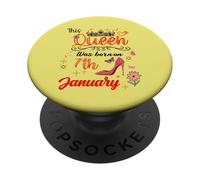 January 7 Birthday This Queen Was born on January 7th PopSockets Adhesive PopGrip