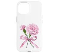 January Birth Flower Pink Carnation Floral Bloom Case for iPhone 15