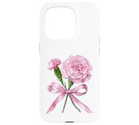 January Birth Flower Pink Carnation Floral Bloom Case for iPhone 15 Pro