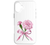 January Birth Flower Pink Carnation Floral Bloom Case for iPhone 16 Plus