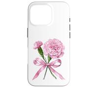 January Birth Flower Pink Carnation Floral Bloom Case for iPhone 16 Pro