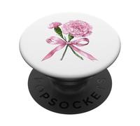 January Birth Flower Pink Carnation Floral Bloom PopSockets Adhesive PopGrip