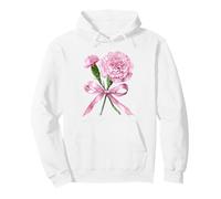 January Birth Flower Pink Carnation Floral Bloom Pullover Hoodie
