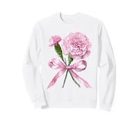 January Birth Flower Pink Carnation Floral Bloom Sweatshirt