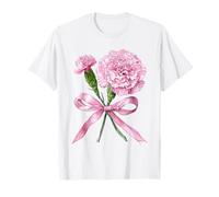 January Birth Flower Pink Carnation Floral Bloom T-Shirt