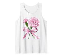 January Birth Flower Pink Carnation Floral Bloom Tank Top