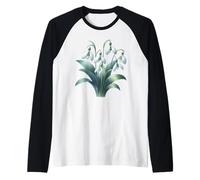 January Birth Flower Snowdrop Botanical Bloom Raglan Baseball Tee