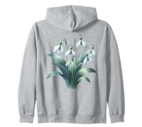 January Birth Flower Snowdrop Botanical Bloom Zip Hoodie