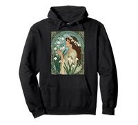 January Birth Flower Snowdrop Flowers Art Nouveau Style Pullover Hoodie