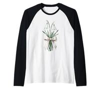 January Birth Month Snowdrop Flower Bouquet Raglan Baseball Tee
